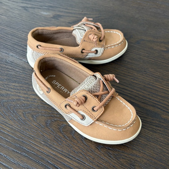 Sperry Kids Shoresider 3 Eye Boat Shoe Brown 10 - Picture 1 of 6